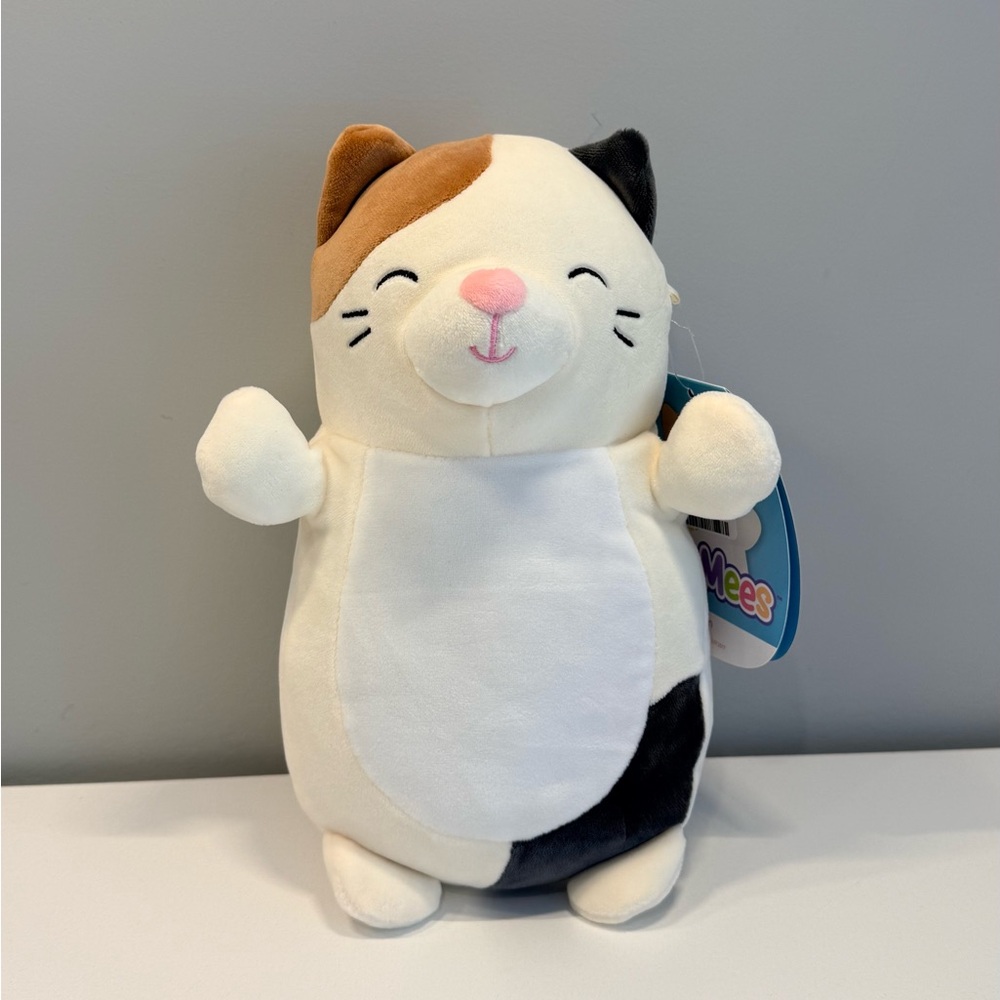 Brand New 10” Cam Hug Mees Squishmallow Cat Plush with White, Brown, and Black